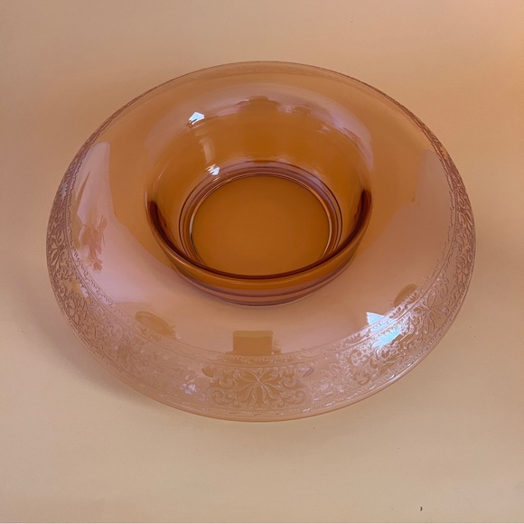 Vintage 1920s Fostoria Console Centerpiece Light Amber Color Decorative Bowl - Picture 3 of 7
